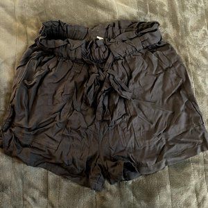 Dark grey high waisted flowy shorts